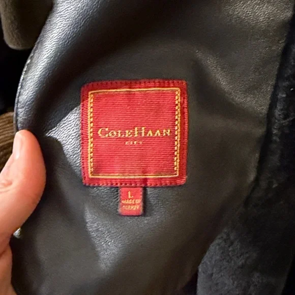 lambskin Cole Haan BLACK FULL LENGTH COAT - Picture 4 of 15